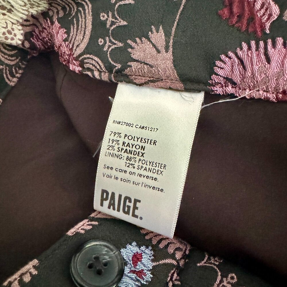 PAIGE Naomi Floral Jacquard Flare Dress Pant NWT - Picture 13 of 13